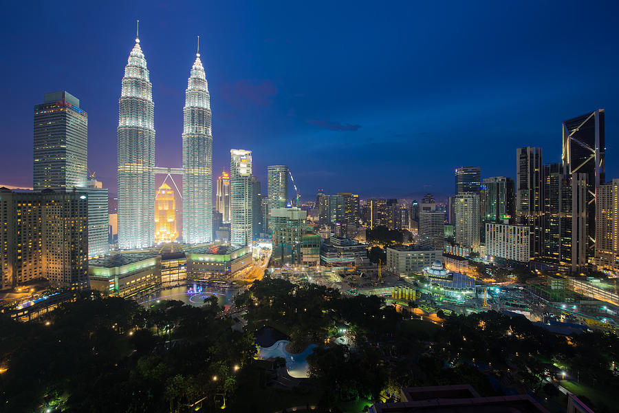 Kuala Lumpur Skyline And Skyscraper Photograph by Prasit Rodphan - Fine ...