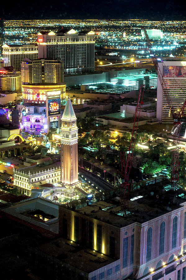 Las Vegas Nevada Strip And Surroundings At Night #3 Photograph by Alex Grichenko