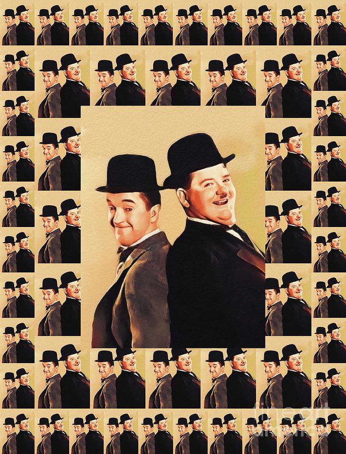 Hollywood Painting - Laurel and Hardy, Hollywood Legends #3 by Esoterica Art Agency