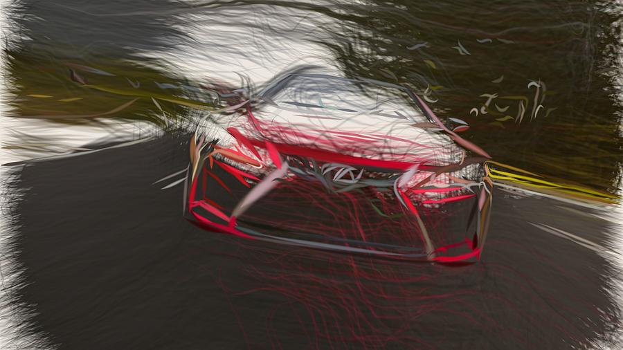 Lexus LC 500 Drawing #3 Digital Art by CarsToon Concept