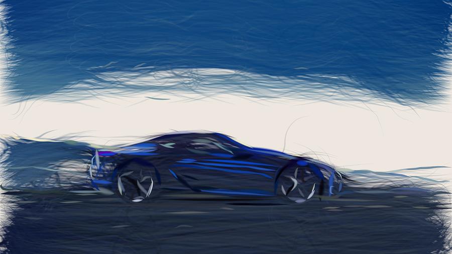 Lexus LC 500h Drawing #3 Digital Art by CarsToon Concept