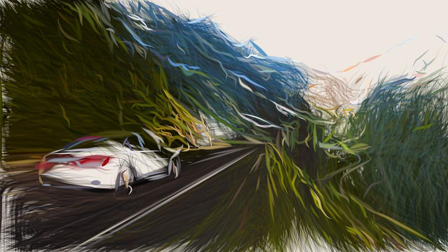 Lexus LS Draw #4 Digital Art by CarsToon Concept