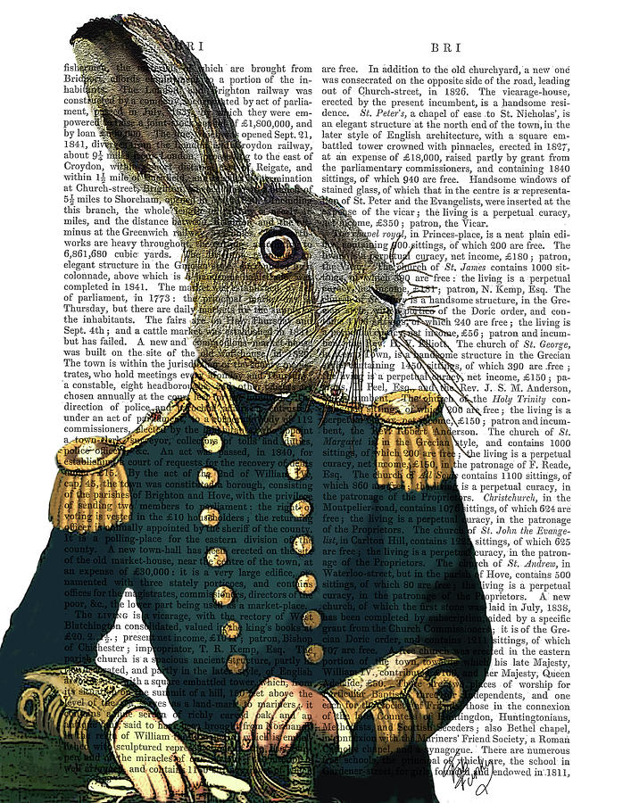 Lieutenant Hare Painting by Fab Funky - Fine Art America