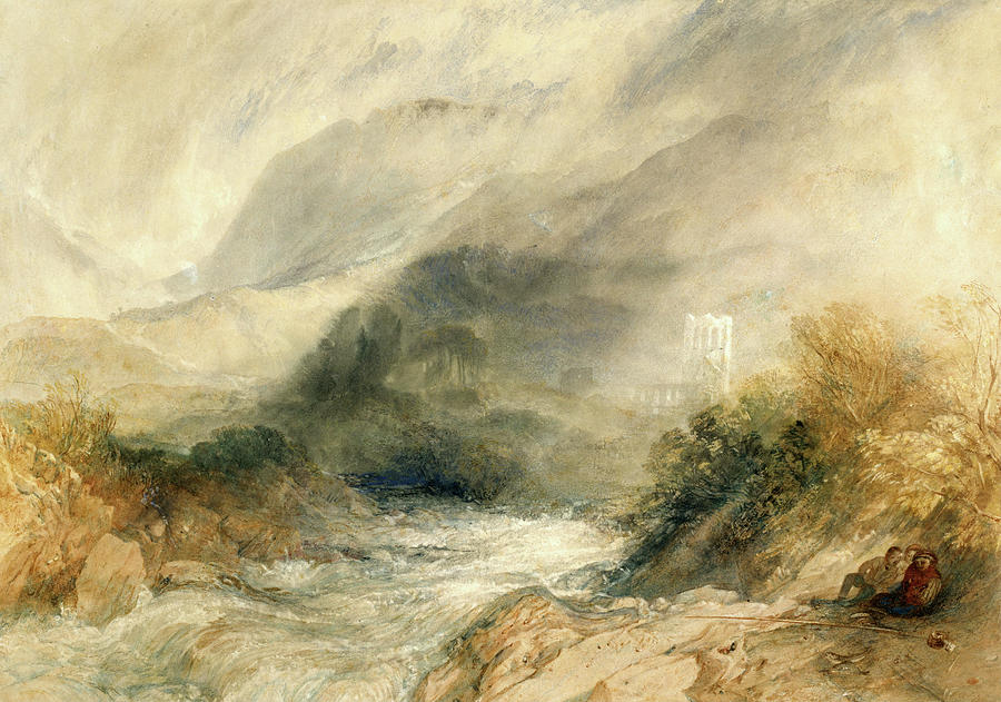 Joseph Mallord William Turner Painting - Llanthony Abbey, Monmouthshire #3 by JMW Turner