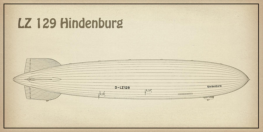 LZ 129 Hindenburg - Airship Blueprint. Drawing Plans for the LZ 129 ...