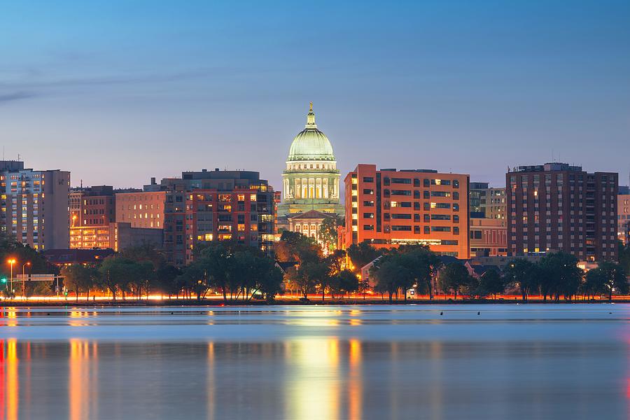 Madison Photograph - Madison, Wisconsin, Usa Downtown #3 by Sean Pavone