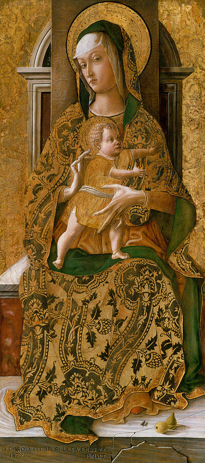 Madonna and Child Enthroned #3 Painting by Carlo Crivelli
