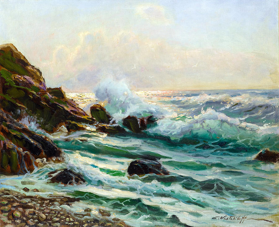 Maine Seascape Painting by Constantin Alexandrovitch Westchiloff