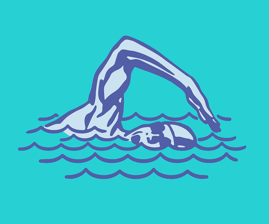 Male athlete swimming in swimming pool #3 Drawing by CSA Images - Fine ...