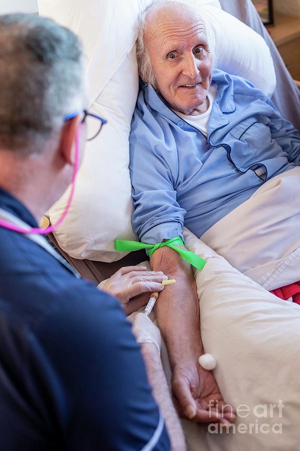 Male Care Home Resident Blood Test Photograph By Jim Varney Science Photo Library Fine Art America