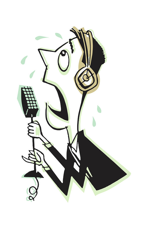 Vintage Drawing - Male News Announcer #3 by CSA Images