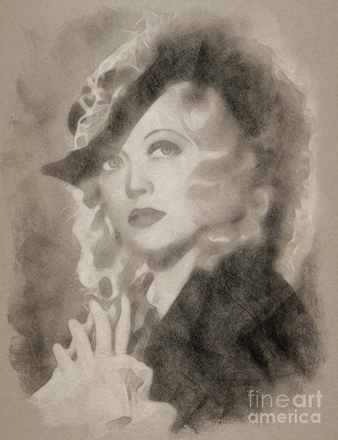 Marion Davies, Vintage Movie Star Drawing