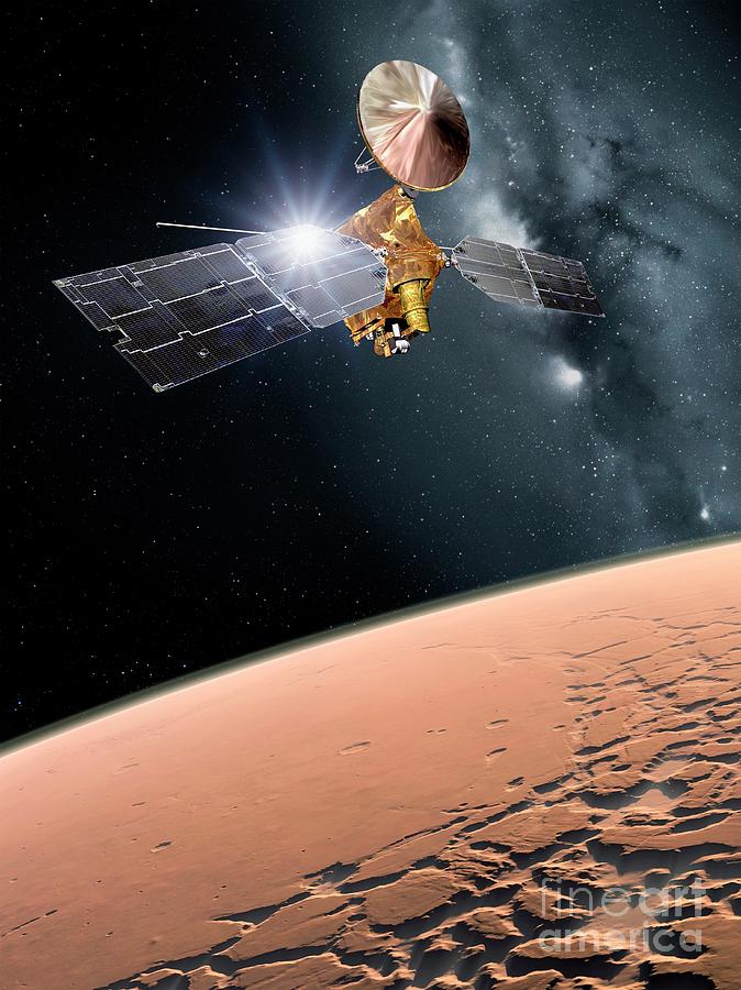 Mars Reconnaissance Orbiter In Mars Orbit #3 Photograph by Detlev Van Ravenswaay/science Photo Library