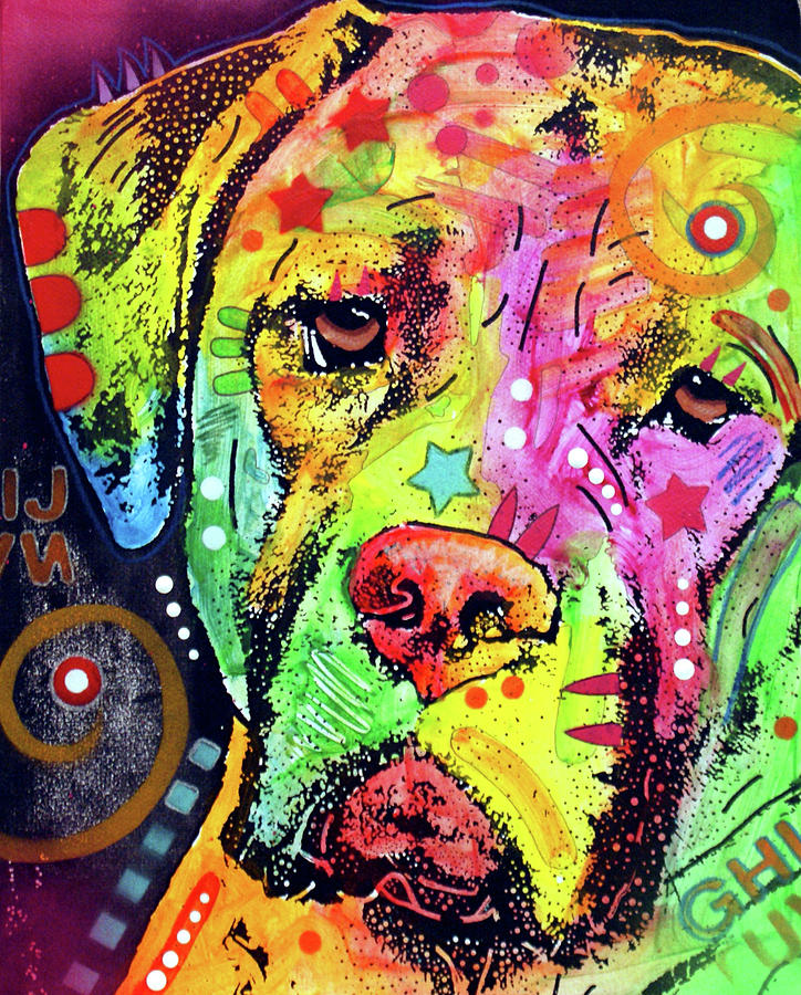 Animal Mixed Media - Mastiff #3 by Dean Russo