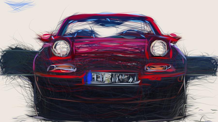 Mazda MX 5 Draw #3 Digital Art by CarsToon Concept