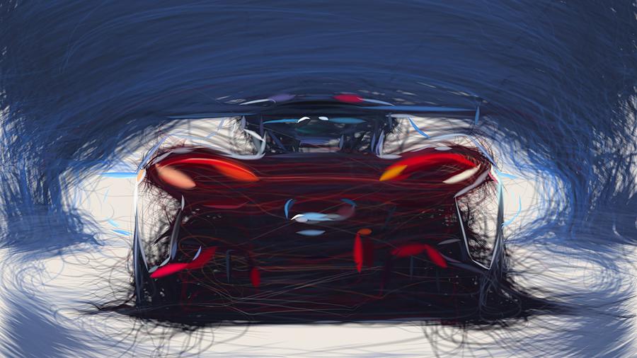McLaren MSO X Drawing #4 Digital Art by CarsToon Concept