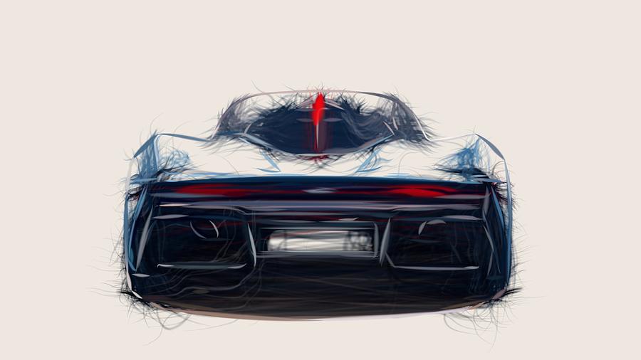 McLaren Speedtail Drawing #4 Digital Art by CarsToon Concept
