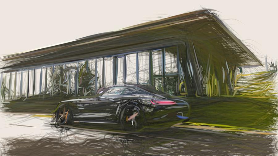 Mercedes AMG GT C Edition 50 Drawing #4 Digital Art by CarsToon Concept