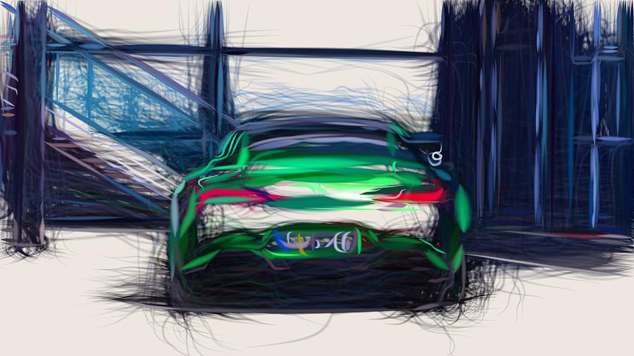 Mercedes AMG GT R Drawing #4 Digital Art by CarsToon Concept
