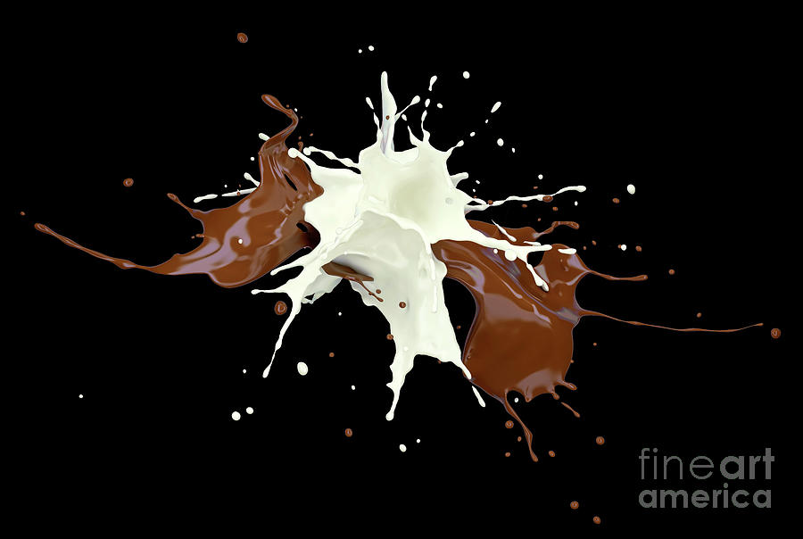 Milk And Chocolate Splashing Against Each Other #3 Photograph by Leonello Calvetti/science Photo Library