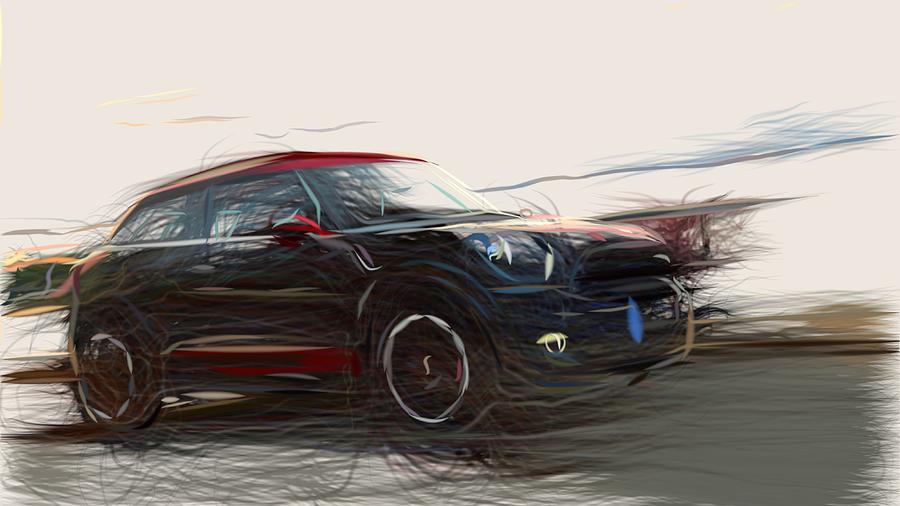 Mini Paceman Draw #3 Digital Art by CarsToon Concept