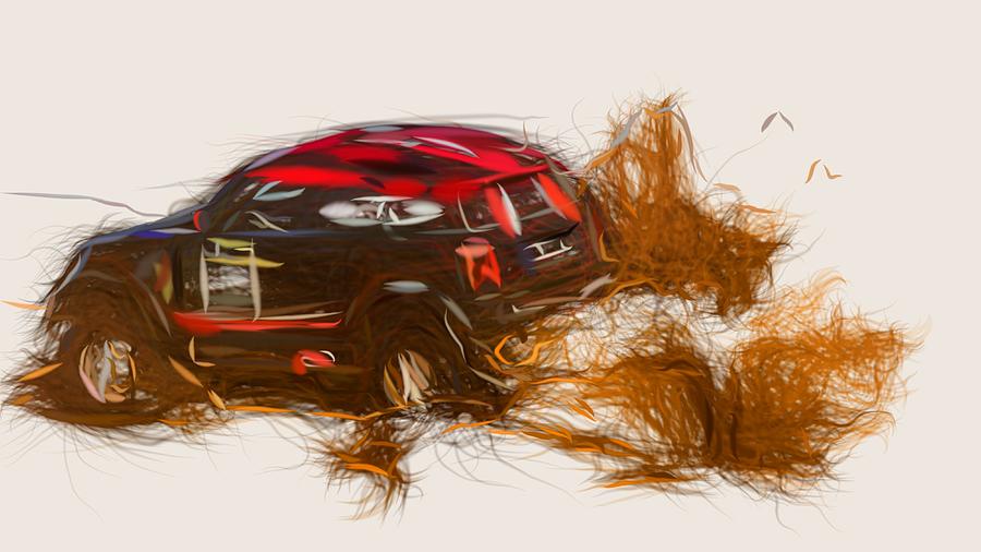 Mini Rally Drawing #4 Digital Art by CarsToon Concept