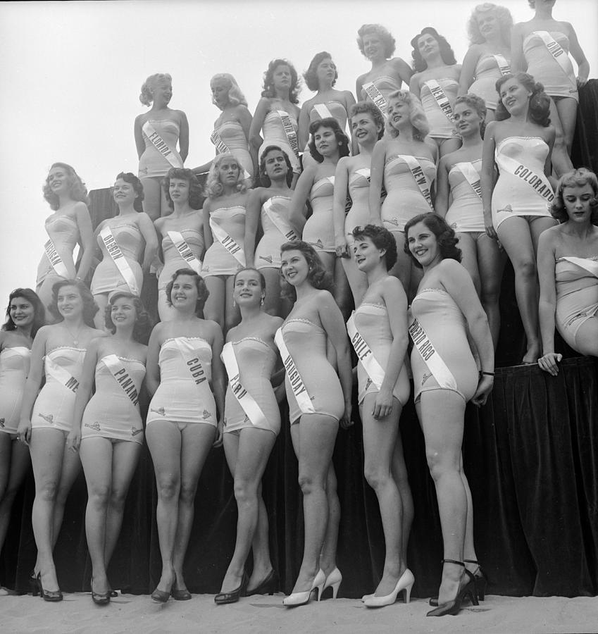 Black And White Photograph - Miss Universe Pageant #3 by George Silk