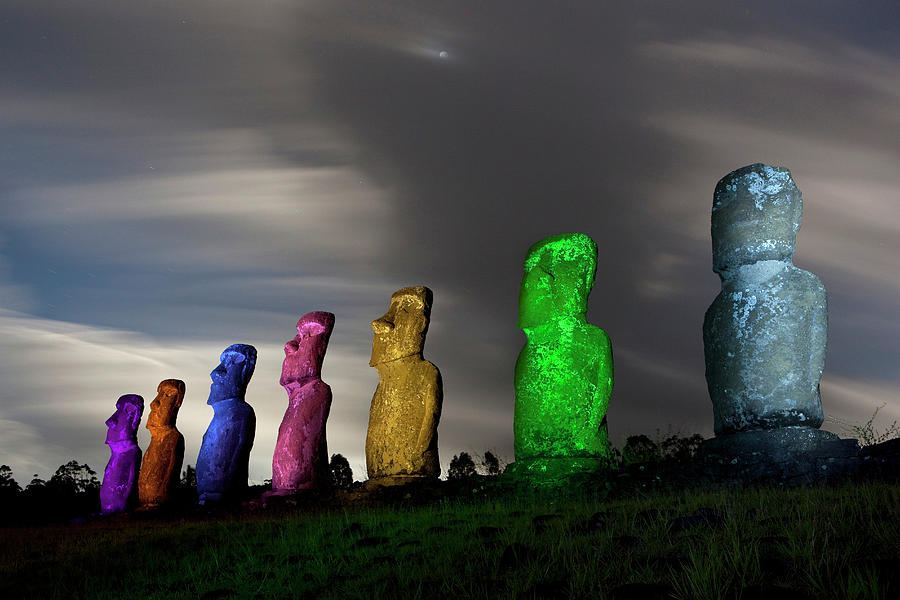 Moai Statues In Easter Island #3 Digital Art by Ivano Fusetti