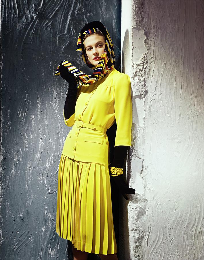 New York City Photograph - Model In A Vogue Patterns Dress #3 by Horst P. Horst