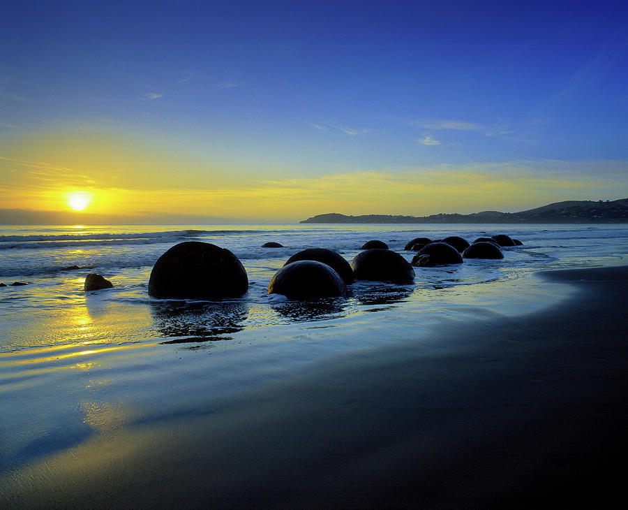 Moeraki Boulders On Beach, New Zealand #3 Digital Art by Massimo Ripani