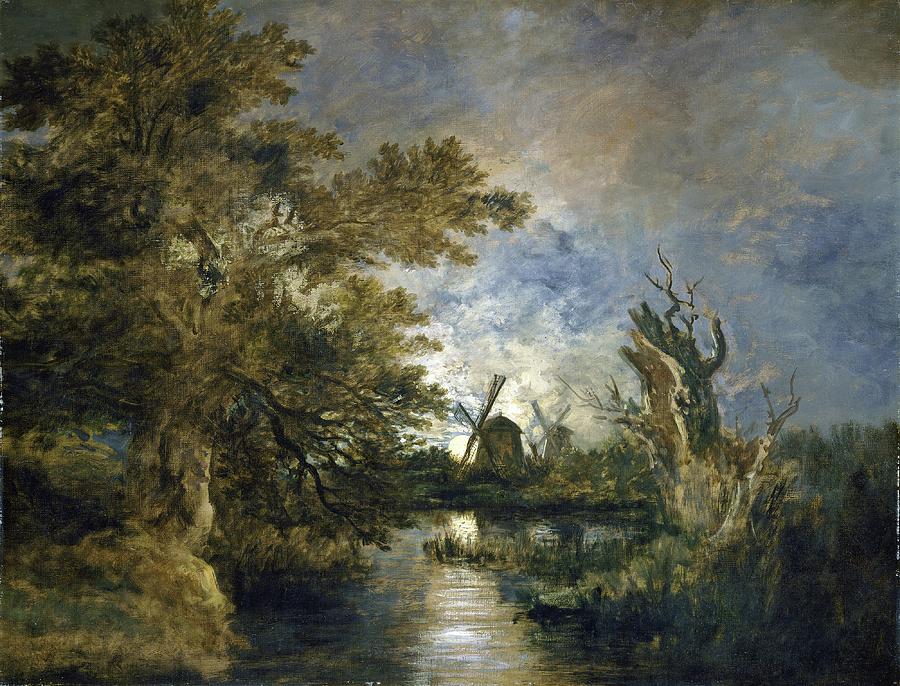 John Crome Painting - Moonlight On The Yare by John Crome