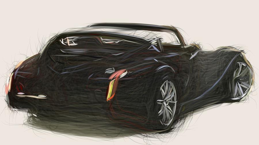 Morgan Aero Super Sports Draw #3 Digital Art by CarsToon Concept