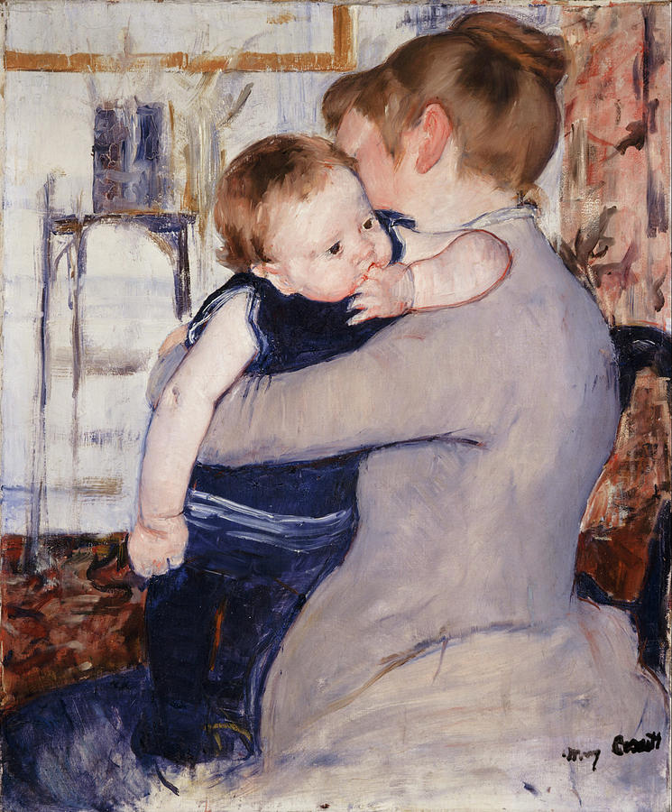 Mary Stevenson Cassatt Painting - Mother and Child #3 by Mary Cassatt
