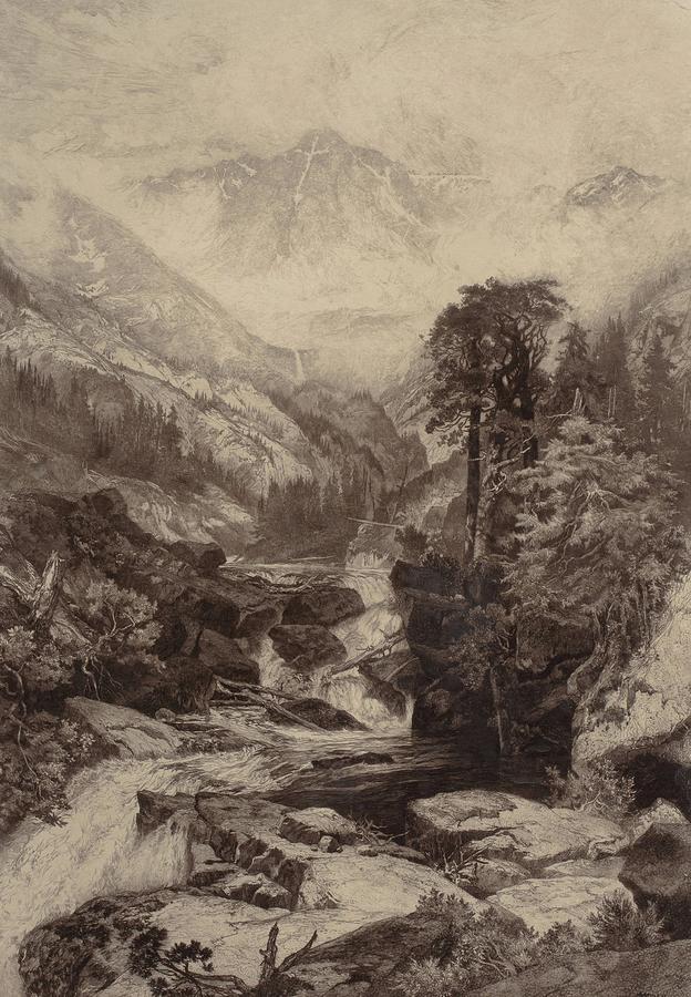 Tree Drawing - Mountain Of The Holy Cross by Thomas Moran