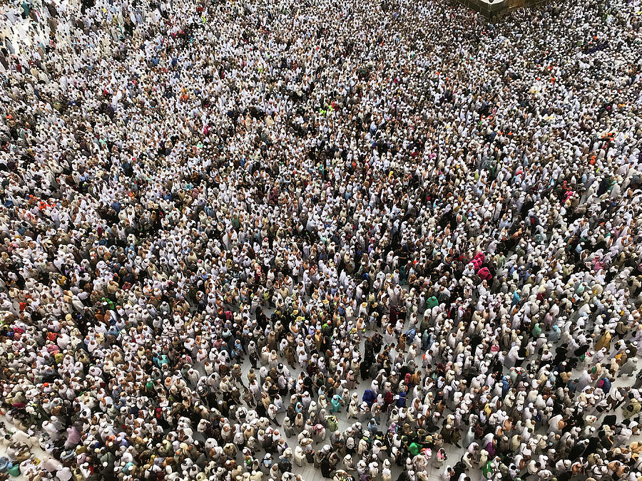 Muslim Pilgrims Circle the Kaaba Photograph by Zohra Bensemra - Fine ...