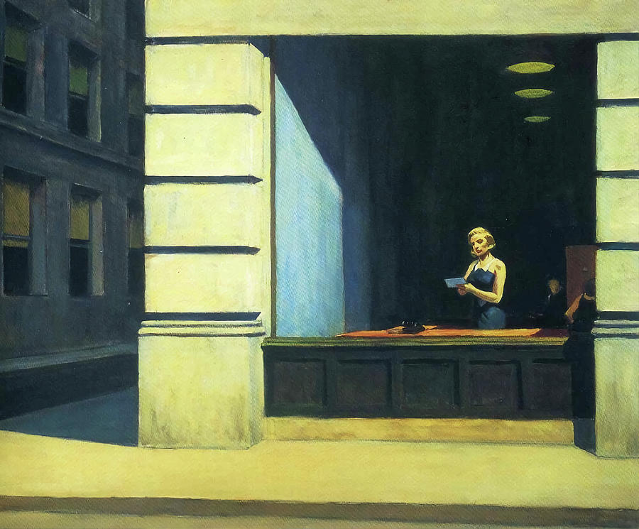 New York Office Painting by Edward Hopper