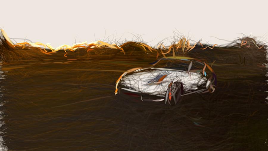 Nissan 370Z Drawing #4 Digital Art by CarsToon Concept