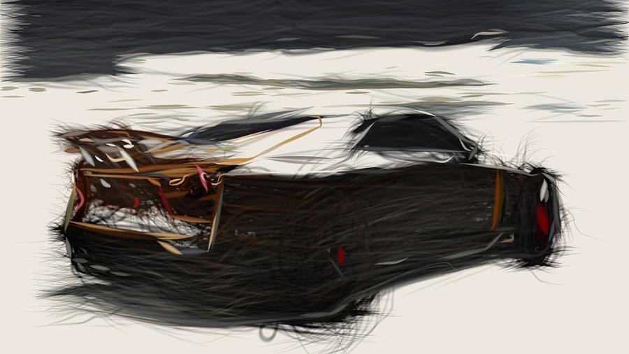 Nissan GT R50 Drawing #4 Digital Art by CarsToon Concept