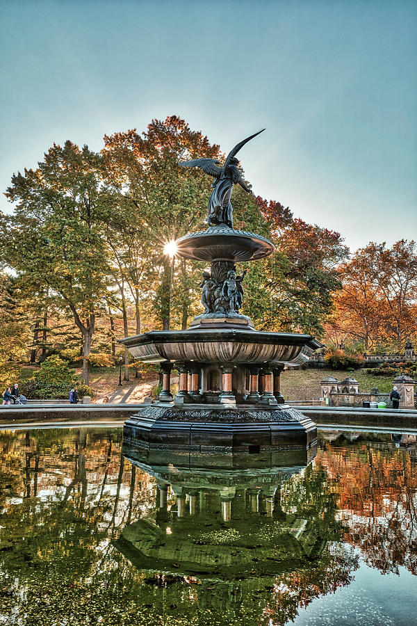 Ny, Nyc, Central Park, Bethesda Terrace, Bethesda Fountain #3 Digital Art by Lumiere