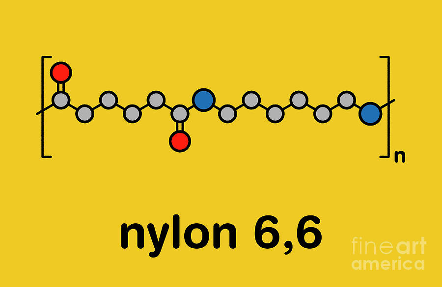Nylon Plastic Polymer Chemical Structure #3 by Molekuul/science