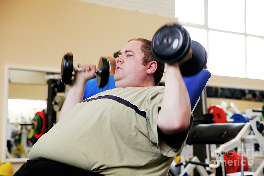 Obese Man Exercising #3 Photograph by Michael Donne/science Photo Library