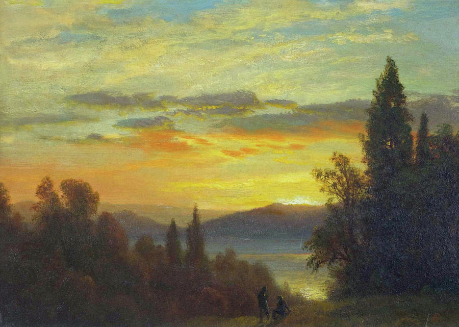 On the Hudson River Near Irvington #3 Painting by Albert Bierstadt