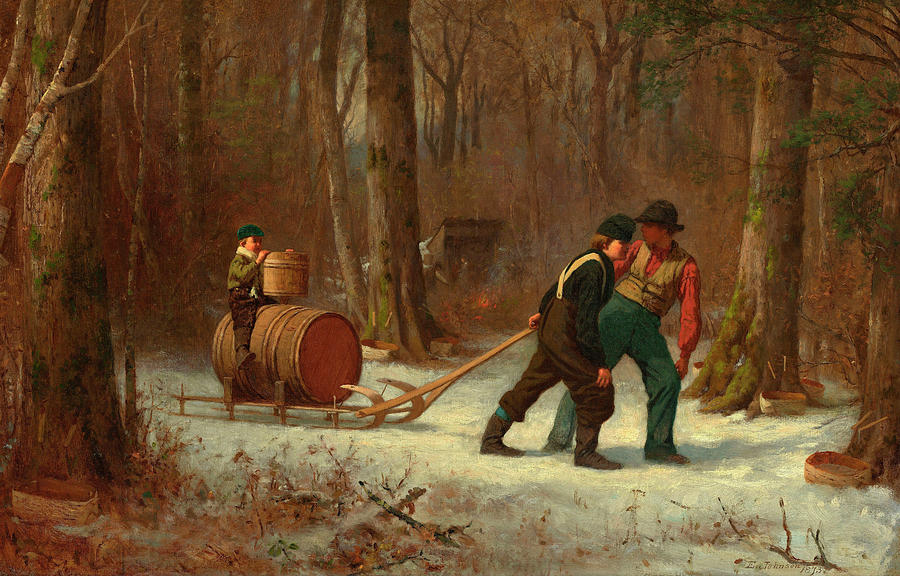 Eastman Johnson Painting - On Their Way to Camp #3 by Eastman Johnson