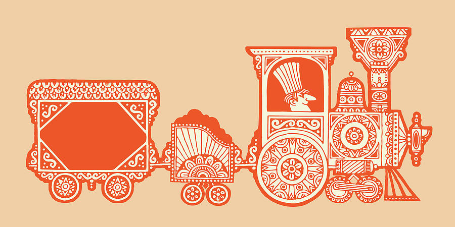 Transportation Drawing - Ornate Train #3 by CSA Images