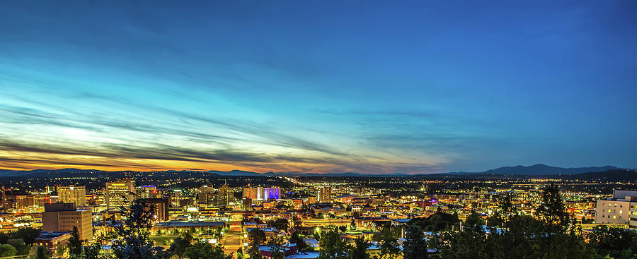 Panoramic View Spokane Washington Downtown City Skyline #3 Photograph by Alex Grichenko