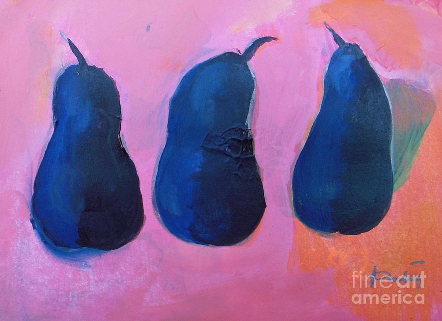 3 Blue Pears Painting by Vesna Antic