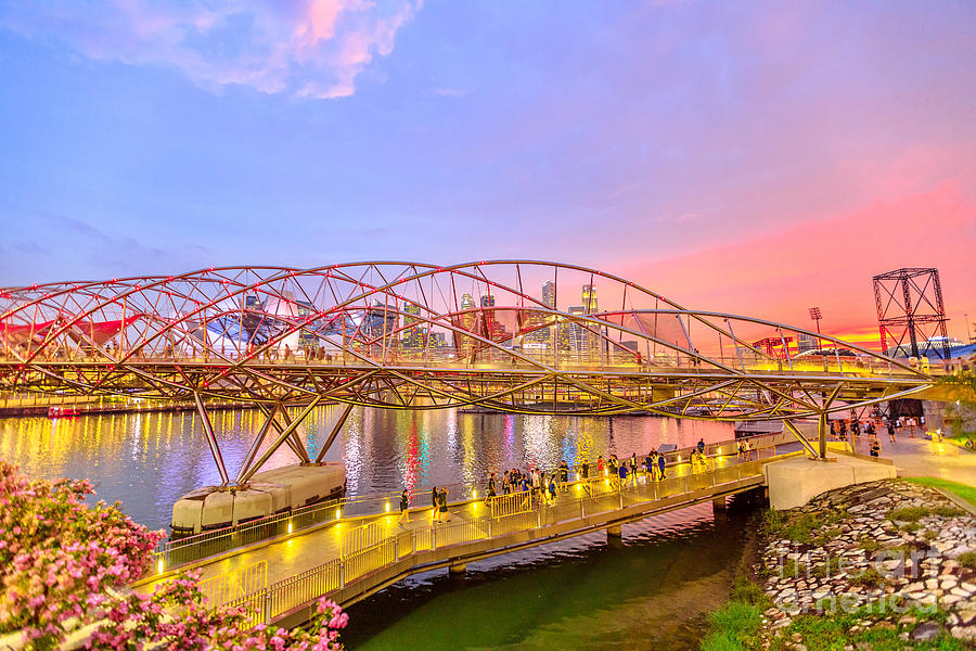 Pedestrian Bridge Singapore #3 Photograph by Benny Marty