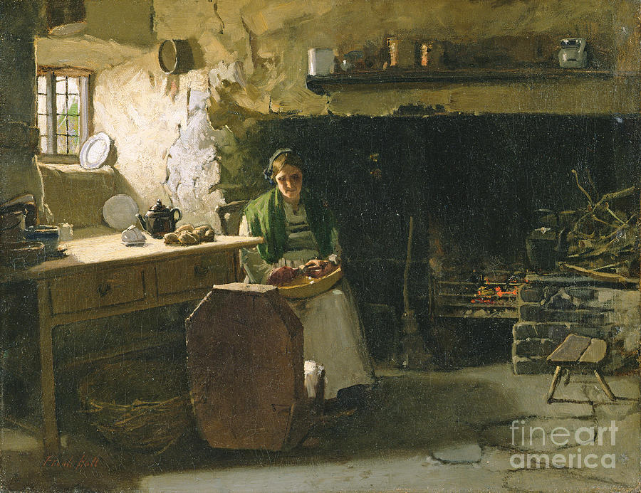 Peeling Potatoes Painting by Frank Holl