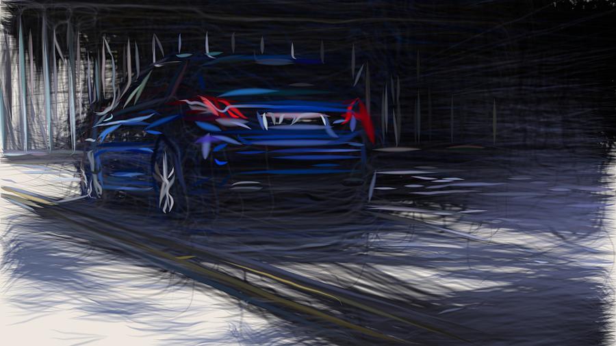 Peugeot 308 GT Draw #3 Digital Art by CarsToon Concept