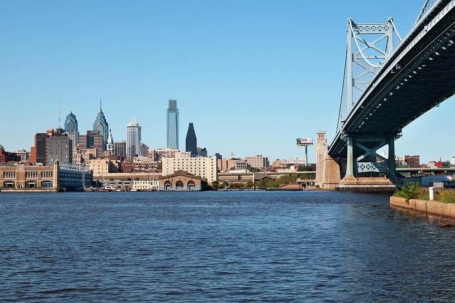 Philadelphia Skyline And Ben Franklin #3 Photograph by Jerry Driendl